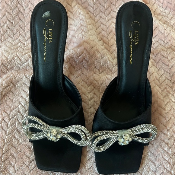 Salvatore Ferragamo Shoes - OLIVIA Jaymes Black Crystal Bow Mule